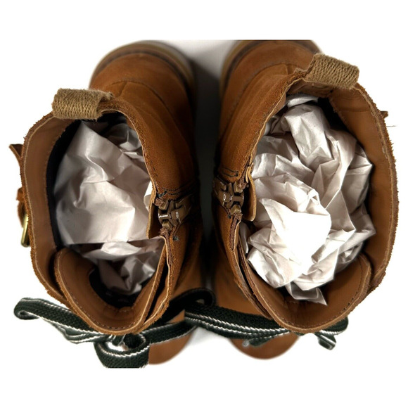 Naturalizer Jac Water Repellent Tawny Brown Suede Ankle Combat Boots Women's 10M - Picture 9 of 12